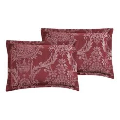 Bellmead 6-Piece Red Jacquard Comforter Set, King -Comforters Sales bellmead 6 piece red jacquard comforter set king 3