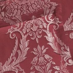 Bellmead 6-Piece Red Jacquard Comforter Set, King -Comforters Sales bellmead 6 piece red jacquard comforter set king 4