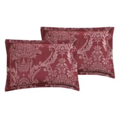 Bellmead 6-Piece Red Jacquard Comforter Set, Queen -Comforters Sales bellmead 6 piece red jacquard comforter set queen 3
