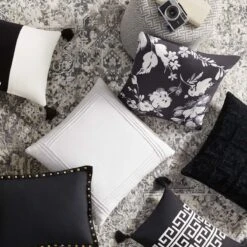 Black Greek Key Throw Pillow, 18" -Comforters Sales black greek key throw pillow 18 2