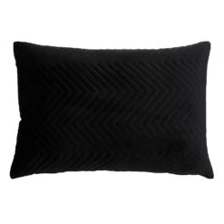 Black Ivy Quilted Velvet Throw Pillow, 14x20