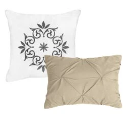 Blanca 5-Piece Taupe Comforter Set, King -Comforters Sales blanca 5 piece taupe comforter set king 4