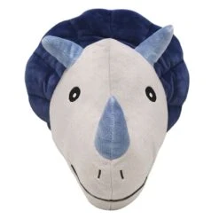 Blue Triceratops Plush Throw Pillow