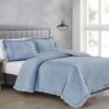 Crush 3Pc Quilt Light Blue King -Comforters Sales crush 3pc quilt light blue king