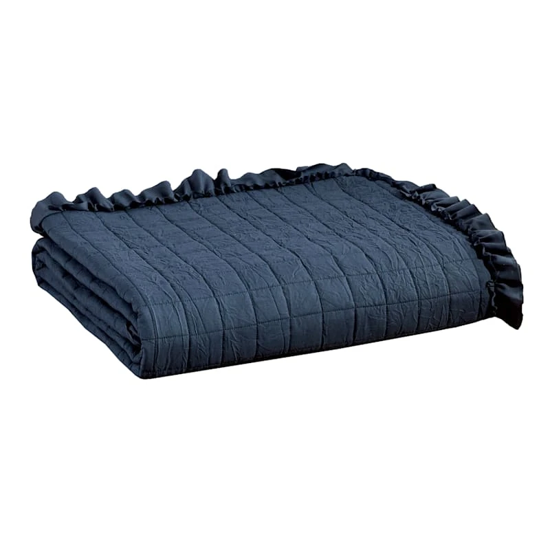 Crush 3Pc Quilt Navy Full/Queen 4 Crush 3Pc Quilt Navy Full/Queen - Image 2