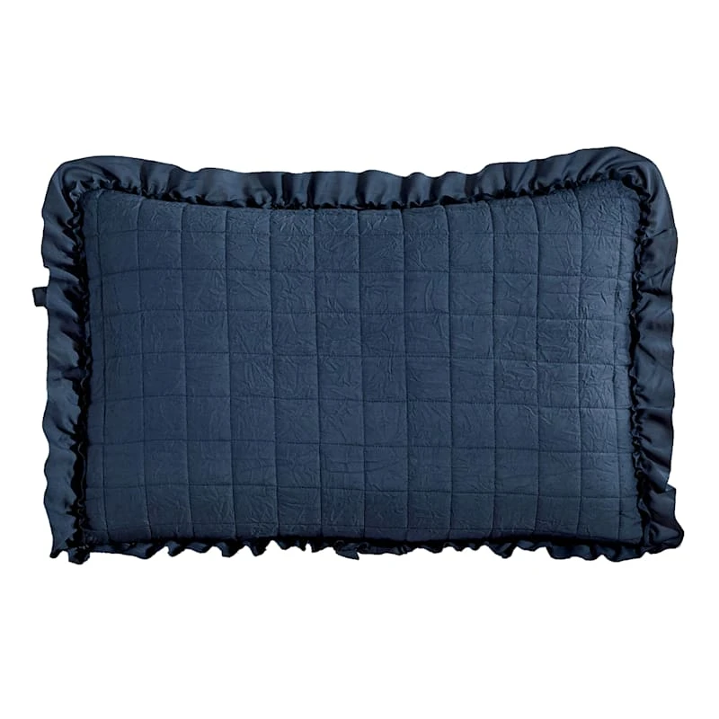 Crush 3Pc Quilt Navy Full/Queen 5 Crush 3Pc Quilt Navy Full/Queen - Image 3