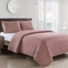 Ettori 3Pc Quilt Coral Full/Queen -Comforters Sales ettori 3pc quilt coral full queen