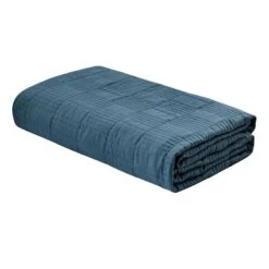 Found & Fable 3-Piece Solid Blue Quilt Set, Full/Queen -Comforters Sales found fable 3 piece solid blue quilt set full queen 1