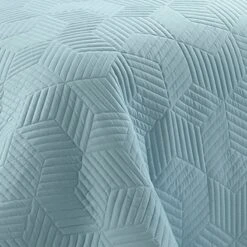 Fresh Start Geometric Light Blue 2Pc Twin Quilt Set -Comforters Sales fresh start geometric light blue 2pc twin quilt set 1