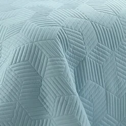 Fresh Start Geometric Light Blue 3Pc F/Q Quilt Set -Comforters Sales fresh start geometric light blue 3pc f q quilt set 1