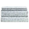 Glambition 4-Piece Grey Leopard Print Sheet Set, Full/Queen