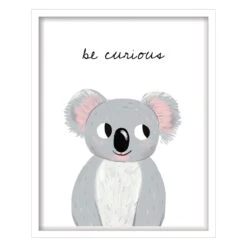 Glass Framed Be Curious Print Wall Art, 17x21