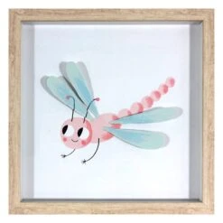 Glass Framed Dragonfly Print Wall Art, 12"