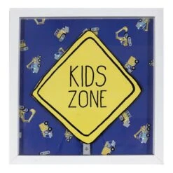Glass Framed Kids Zone Print Wall Art, 12"