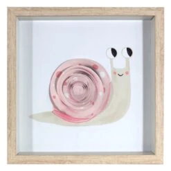 Glass Framed Snail Print Wall Art, 12"