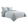 Grace Mitchell 3-Piece Grey Lattice Quilt Set, King -Comforters Sales grace mitchell 3 piece grey lattice quilt set king