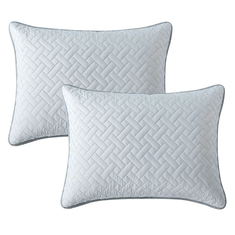 Grace Mitchell 3-Piece Grey Lattice Quilt Set, King 5 Grace Mitchell 3-Piece Grey Lattice Quilt Set, King - Image 3