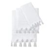 Grace Mitchell Linear Tassel Bath Towel, White -Comforters Sales grace mitchell linear tassel bath towel white