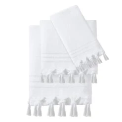 Grace Mitchell Linear Tassel Bath Towel, White