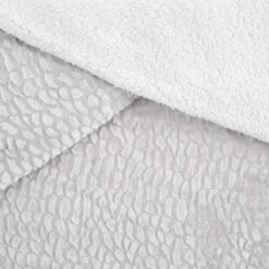 Grey Sherpa Comforter, Full/Queen -Comforters Sales grey sherpa comforter full queen 2