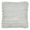 Grey Woven Chindi Cotton Throw Pillow, 18" -Comforters Sales grey woven chindi cotton throw pillow 18