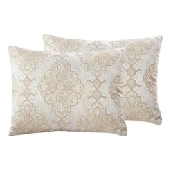 Honeybloom 6-Piece Neutral Jacquard Comforter Set, King -Comforters Sales honeybloom 6 piece neutral jacquard comforter set king 2