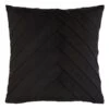 James Charcoal Grey Pleated Velvet Throw Pillow, 18"