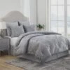 Laila Ali 6-Piece Kara Grey Velvet Comforter Set, King -Comforters Sales laila ali 6 piece kara grey velvet comforter set king