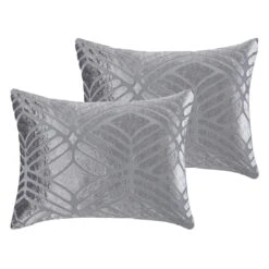 Laila Ali 6-Piece Kara Grey Velvet Comforter Set, King -Comforters Sales laila ali 6 piece kara grey velvet comforter set king 2