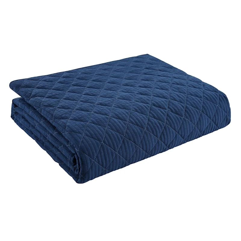 Marion 3-Piece Navy Quilt Set, King 4 Marion 3-Piece Navy Quilt Set, King - Image 2