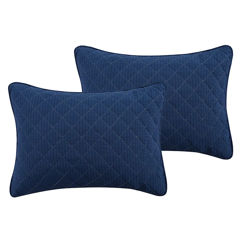Marion 3-Piece Navy Quilt Set, King 5 Marion 3-Piece Navy Quilt Set, King - Image 3