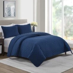Marion 3-Piece Navy Quilt Set, King