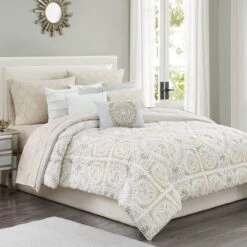 Marrakesh Grey & Tan Comforter, Full/Queen