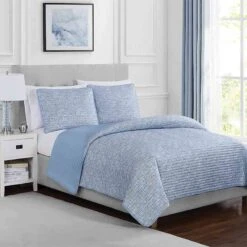 Montana 3-Piece Blue Quilt Set, Full/Queen