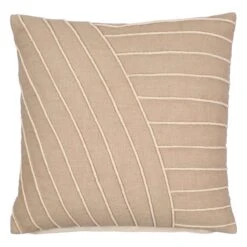 Neutral Stitched Woven Throw Pillow, 20"