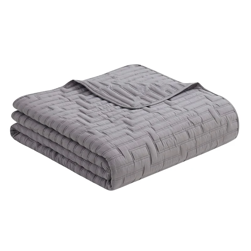 Path Geo Pinsonic Quilt Twin Grey 4 Path Geo Pinsonic Quilt Twin Grey - Image 2