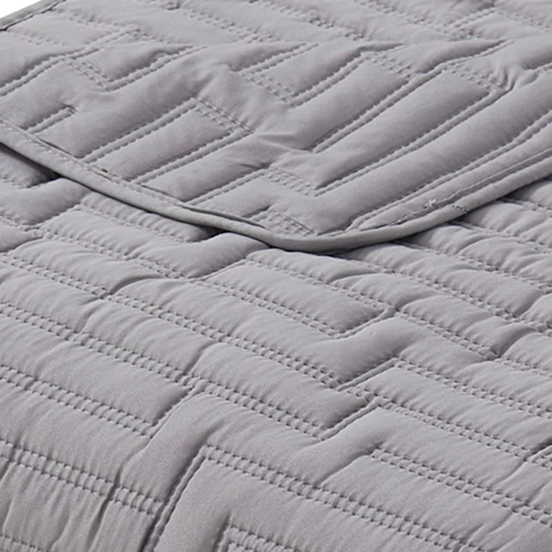 Path Geo Pinsonic Quilt Twin Grey 6 Path Geo Pinsonic Quilt Twin Grey - Image 4