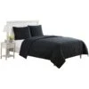 Providence 3-Piece Black Velvet Quilt Set, Queen
