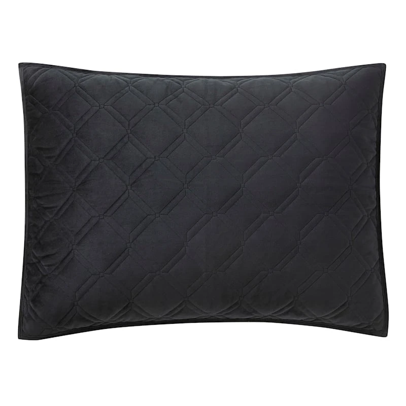 Providence 3-Piece Black Velvet Quilt Set, Queen 5 Providence 3-Piece Black Velvet Quilt Set, Queen - Image 3