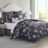 Shadie 8-Piece Navy Comforter Set, King -Comforters Sales shadie 8 piece navy comforter set king