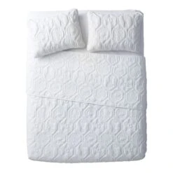 Comforters Sales -Comforters Sales shore white kiing embossed quilt set 1