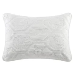 Shore White Kiing Embossed Quilt Set -Comforters Sales shore white kiing embossed quilt set 4