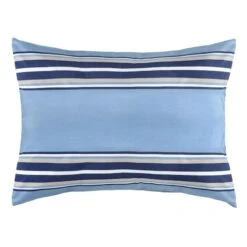 Smart Restart 6-Piece Blue Collegiate Striped Essential Comforter Set, Twin/Twin XL -Comforters Sales smart restart 6 piece blue collegiate striped essential comforter set twin twin xl 2