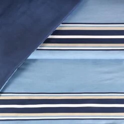 Smart Restart 6-Piece Blue Collegiate Striped Essential Comforter Set, Twin/Twin XL -Comforters Sales smart restart 6 piece blue collegiate striped essential comforter set twin twin xl 5