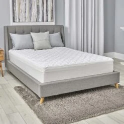 Soft Quilted Antimicrobial Waterproof Mattress Pad, Twin XL -Comforters Sales soft quilted antimicrobial waterproof mattress pad twin xl 6