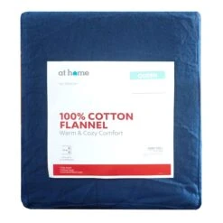 Solid Blue Queen Flannel Sheet Set