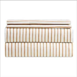 Soul Searcher 4-Piece Orange Stripe Printed Sheet Set, Full/Queen