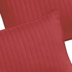 Stripe Red 3-Piece Full/Queen Quilt Set -Comforters Sales stripe red 3 piece full queen quilt set 3