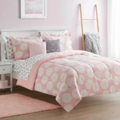 Tiny Dreamers Pink Dotted Aboriginal Comforter Set, Twin