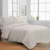 Tracey Boyd 3-Piece Relief White Quilt Set, King -Comforters Sales tracey boyd 3 piece relief white quilt set king